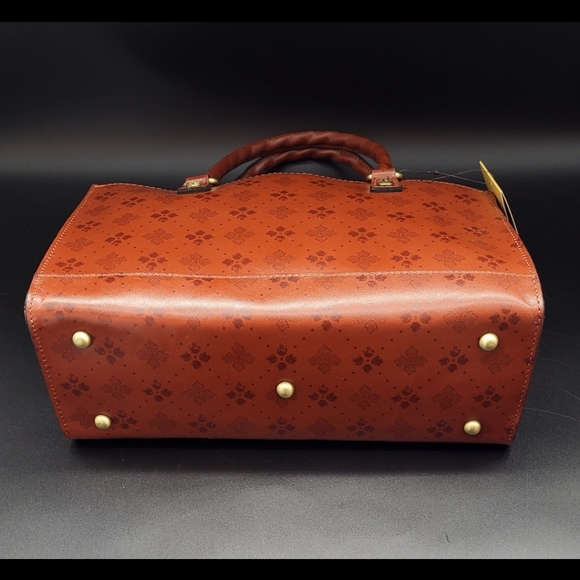 Patricia Nash Josselin Leather Satchel Crossbody In Signature Floret Pattern - Picture 5 of 10